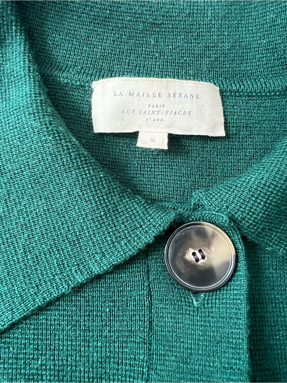 Sezane Betty Cardigan Green Knit - Picture 2 of 4